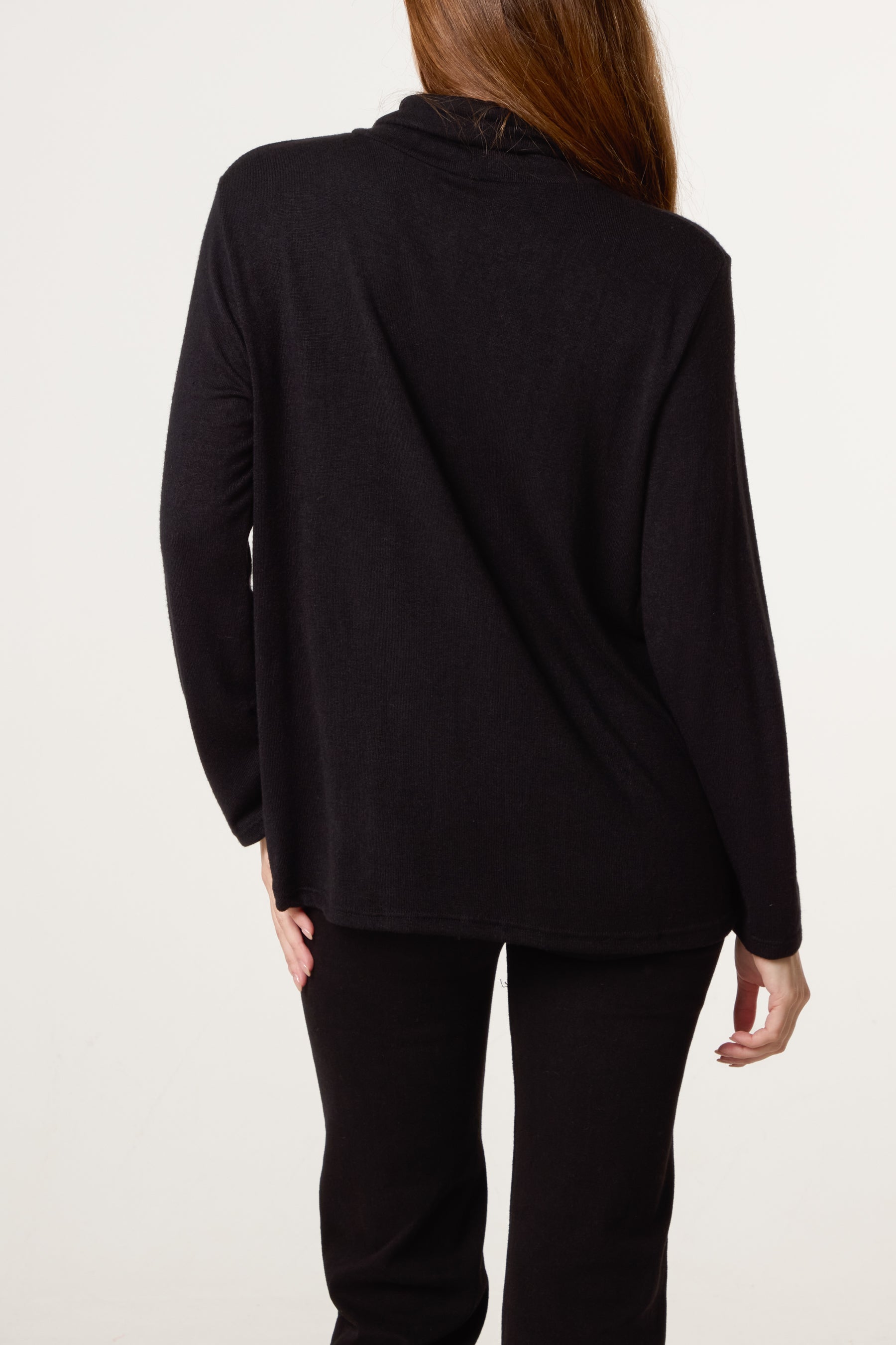 Fine Knit Roll Neck Jumper with Necklace