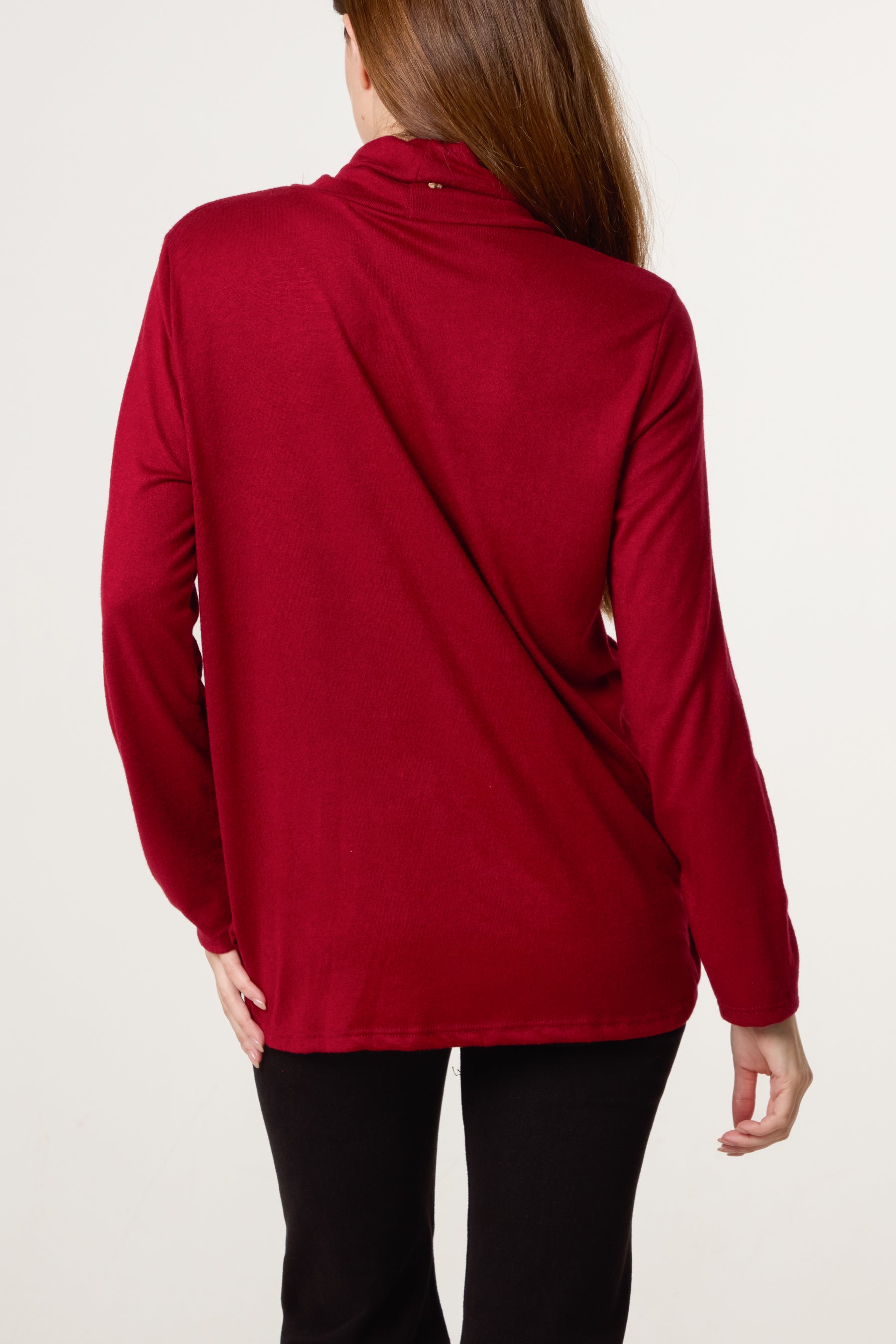 Fine Knit Roll Neck Jumper with Necklace