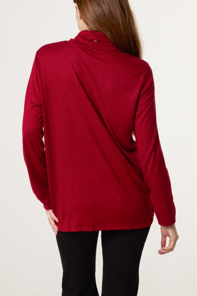 Fine Knit Roll Neck Jumper with Necklace