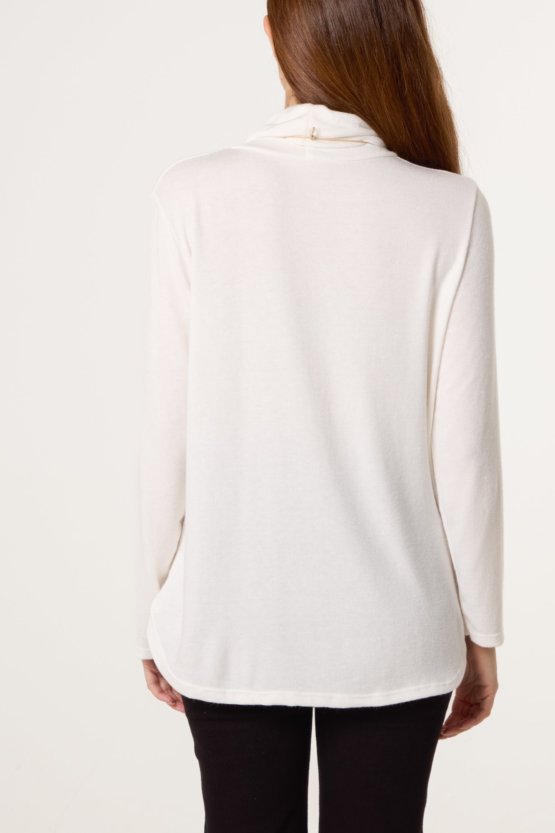 Fine Knit Roll Neck Jumper with Necklace