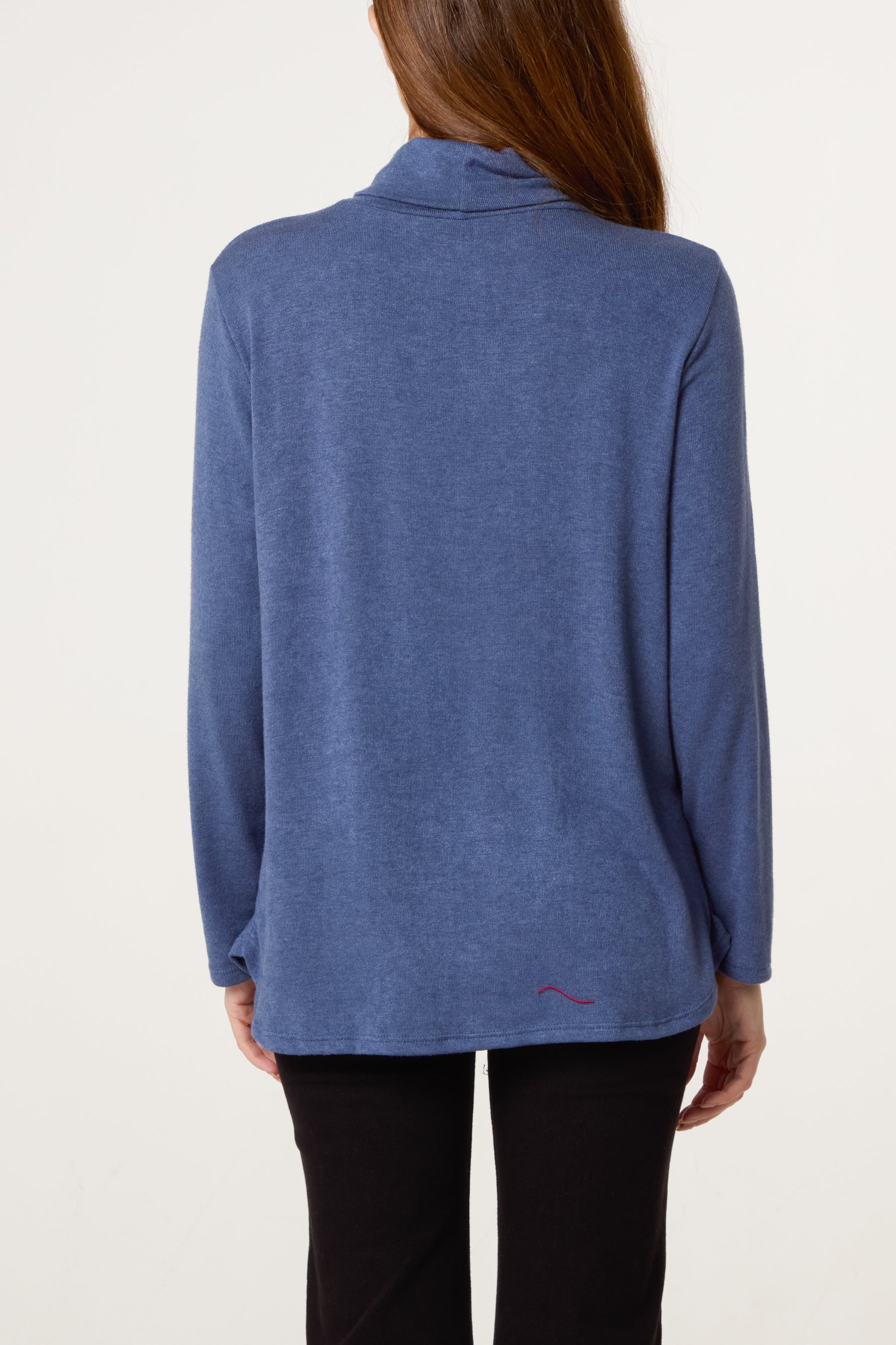 Fine Knit Roll Neck Jumper with Necklace