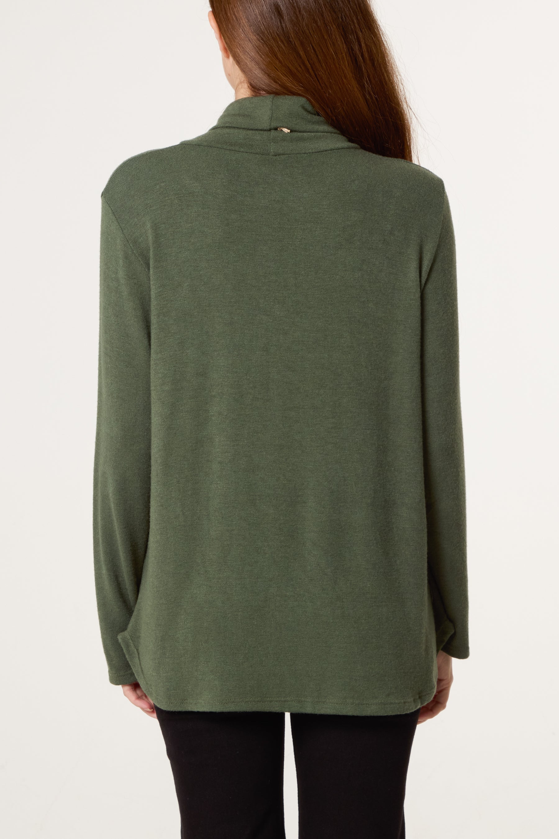 Fine Knit Roll Neck Jumper with Necklace