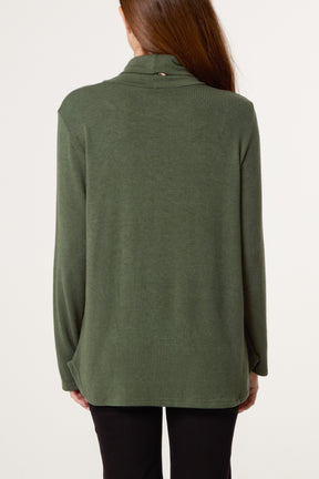 Fine Knit Roll Neck Jumper with Necklace