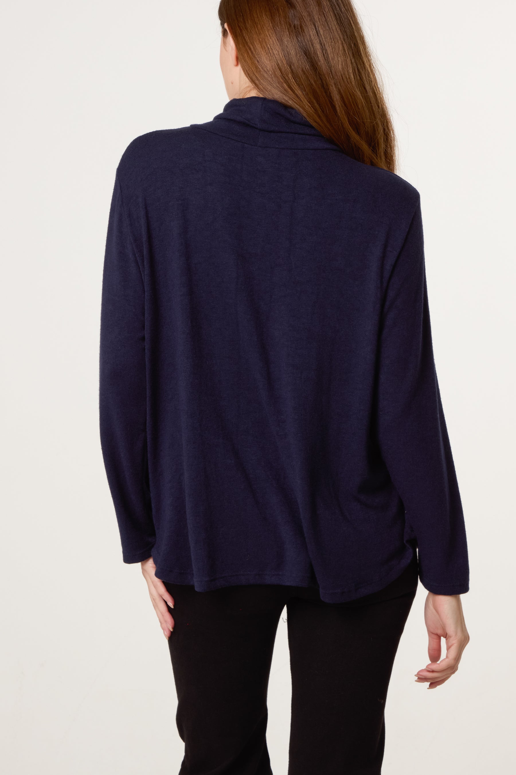 Fine Knit Roll Neck Jumper with Necklace