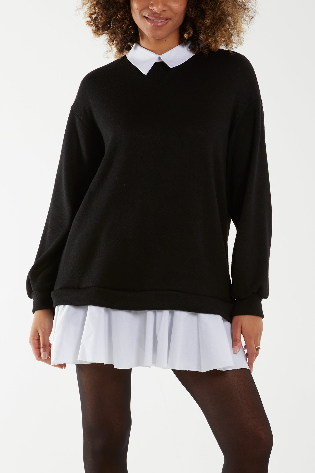 Two In One Knitted Collar Shirt Jumper