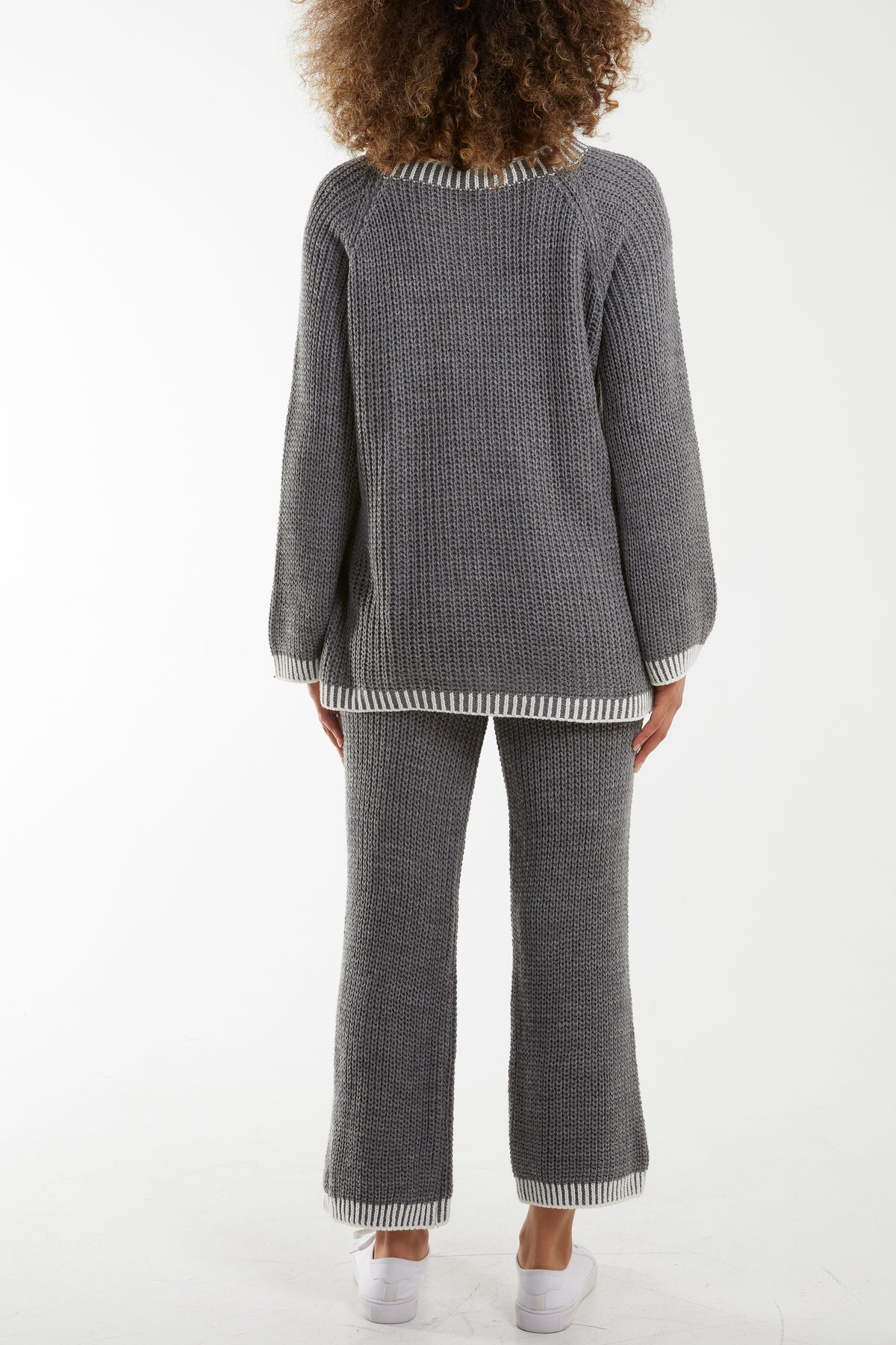 Stitched Hem Cable Knit Co-Ord Set