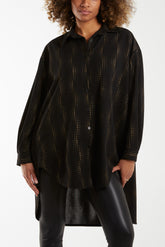Abstract Glitter Pattern Oversize Shirt