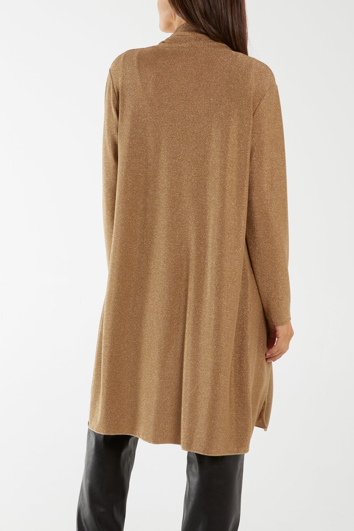 Long Sleeve Waterfall Lurex Jacket