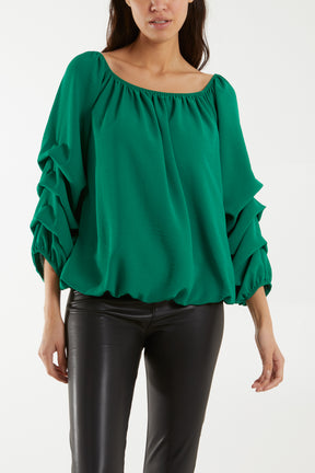 Off The Shoulder Ruffle Sleeve Top