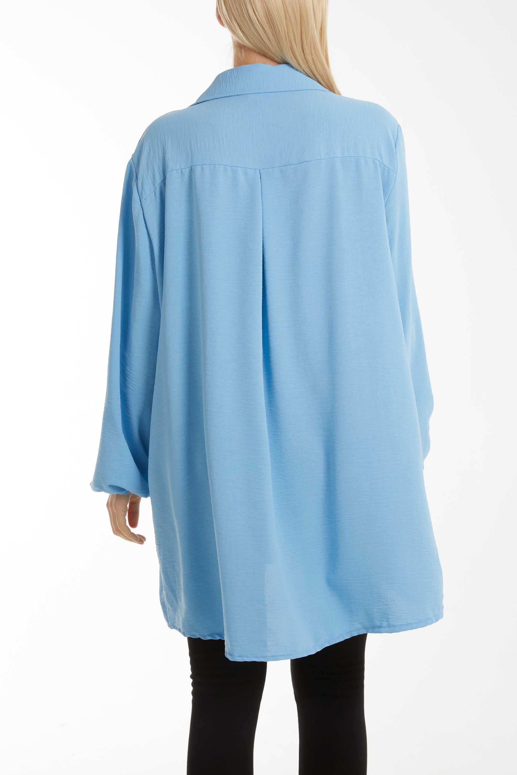 Front Flaps Long Sleeve Oversized Shirt