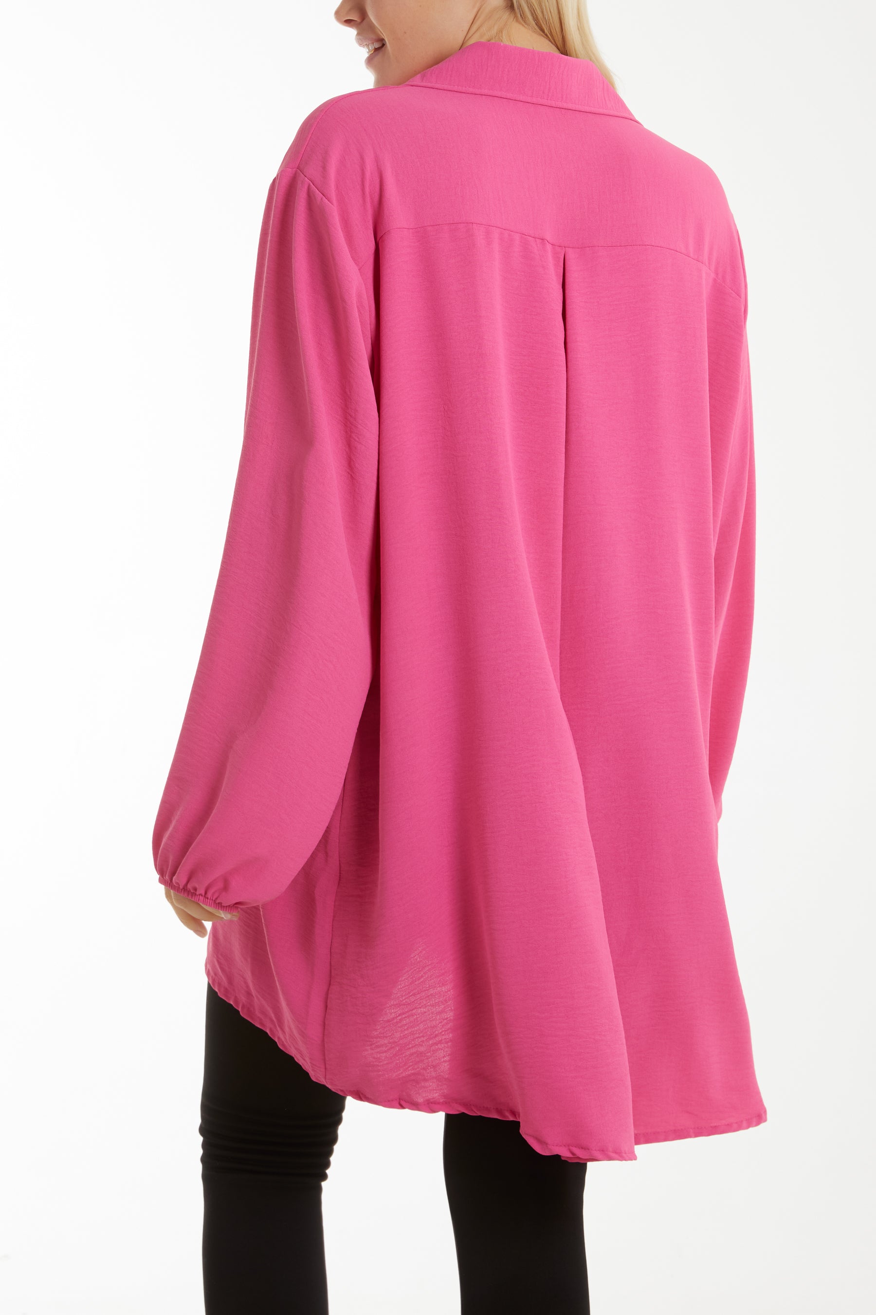 Front Flaps Long Sleeve Oversized Shirt