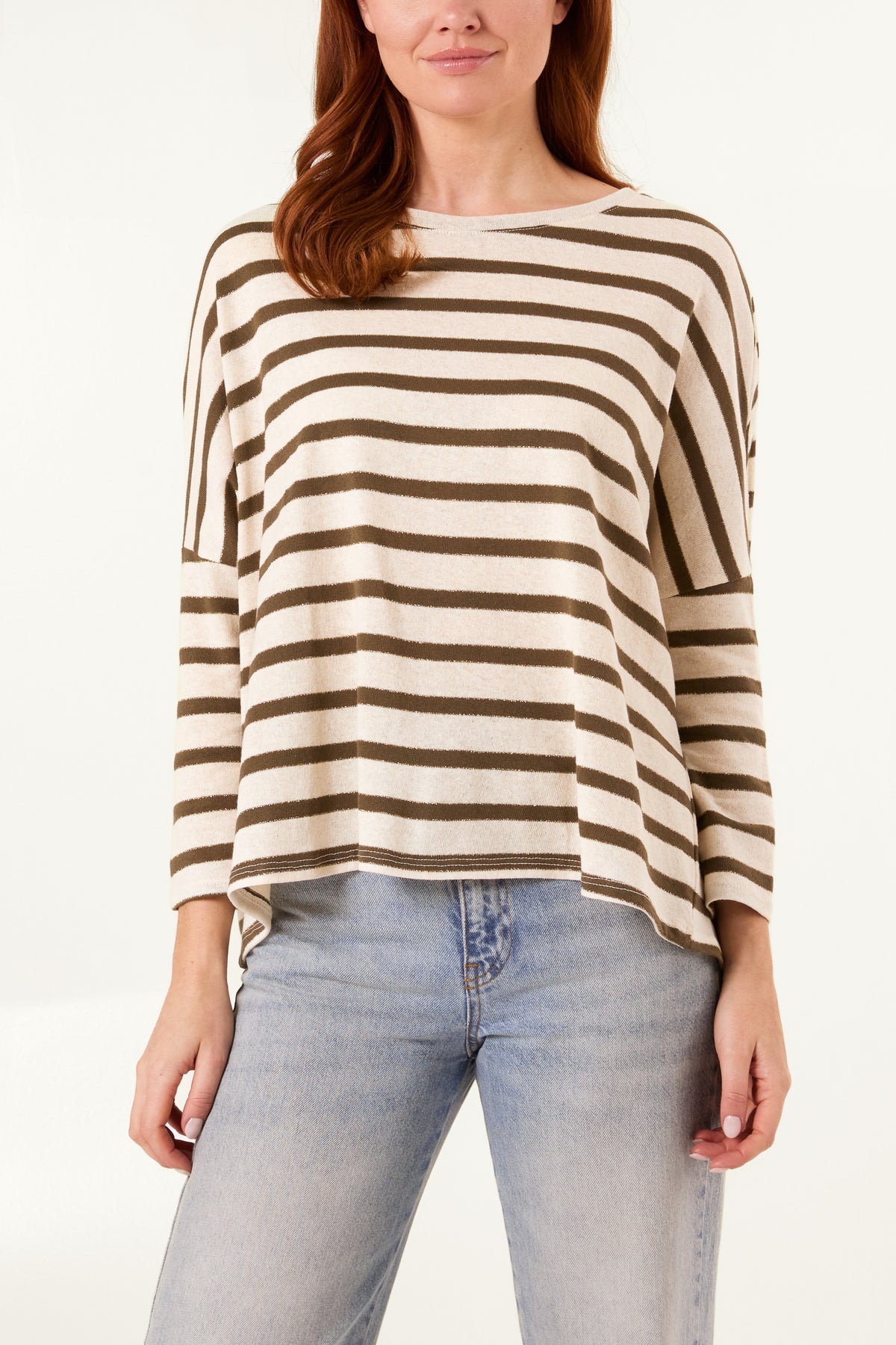 Lurex Stripe Knit Top