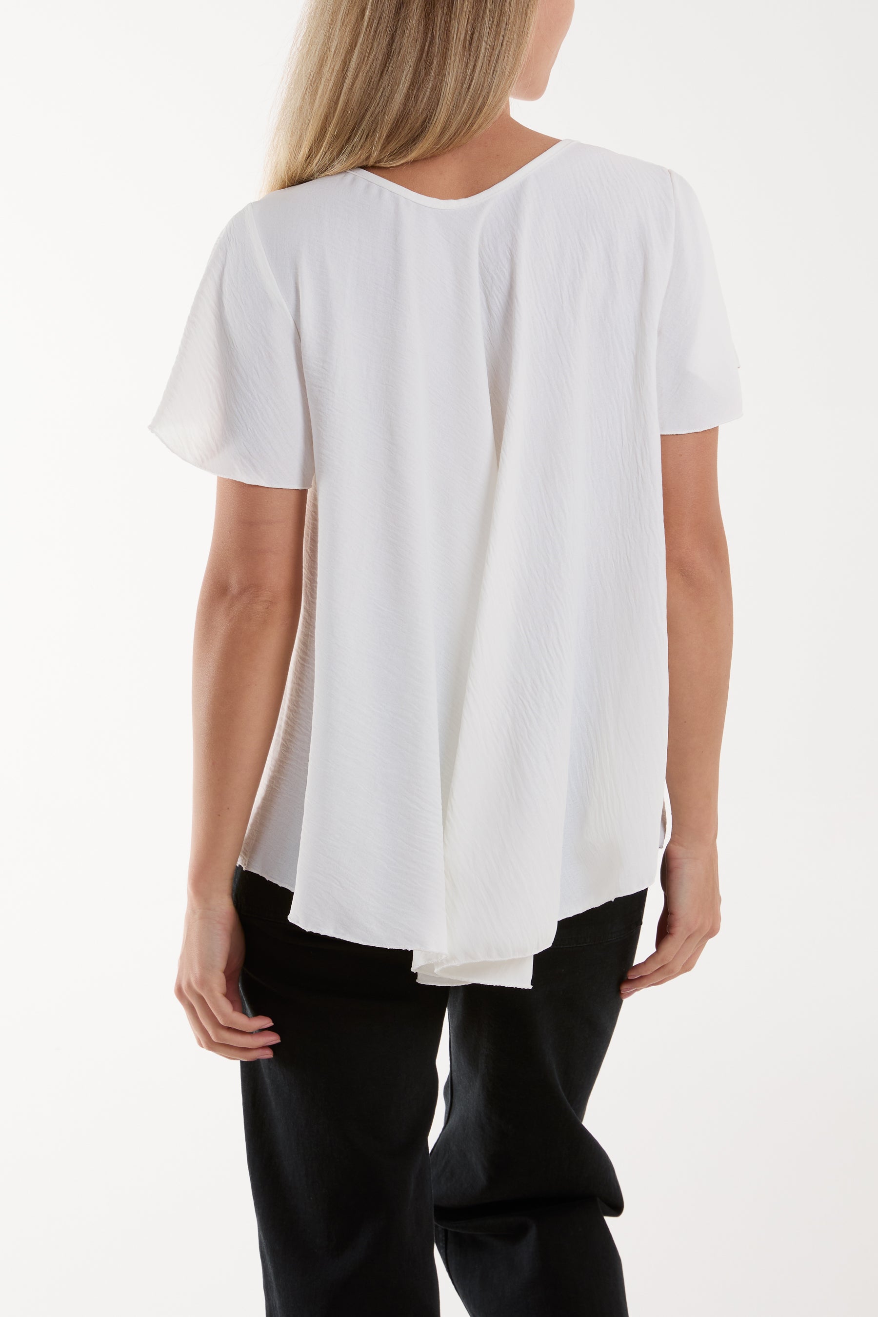 Angel Sleeve V-Neck Blouse