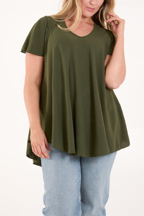 Angel Sleeve V-Neck Blouse