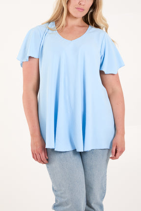 Angel Sleeve V-Neck Blouse