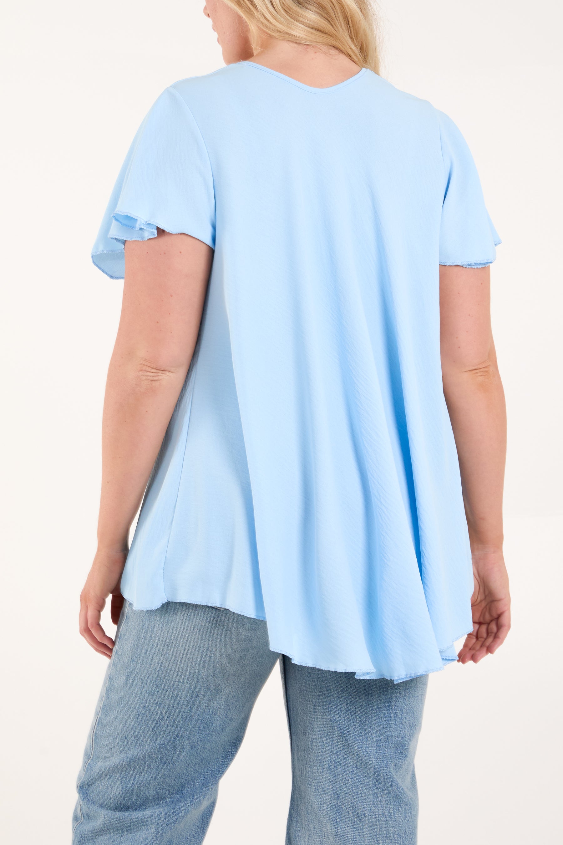 Angel Sleeve V-Neck Blouse