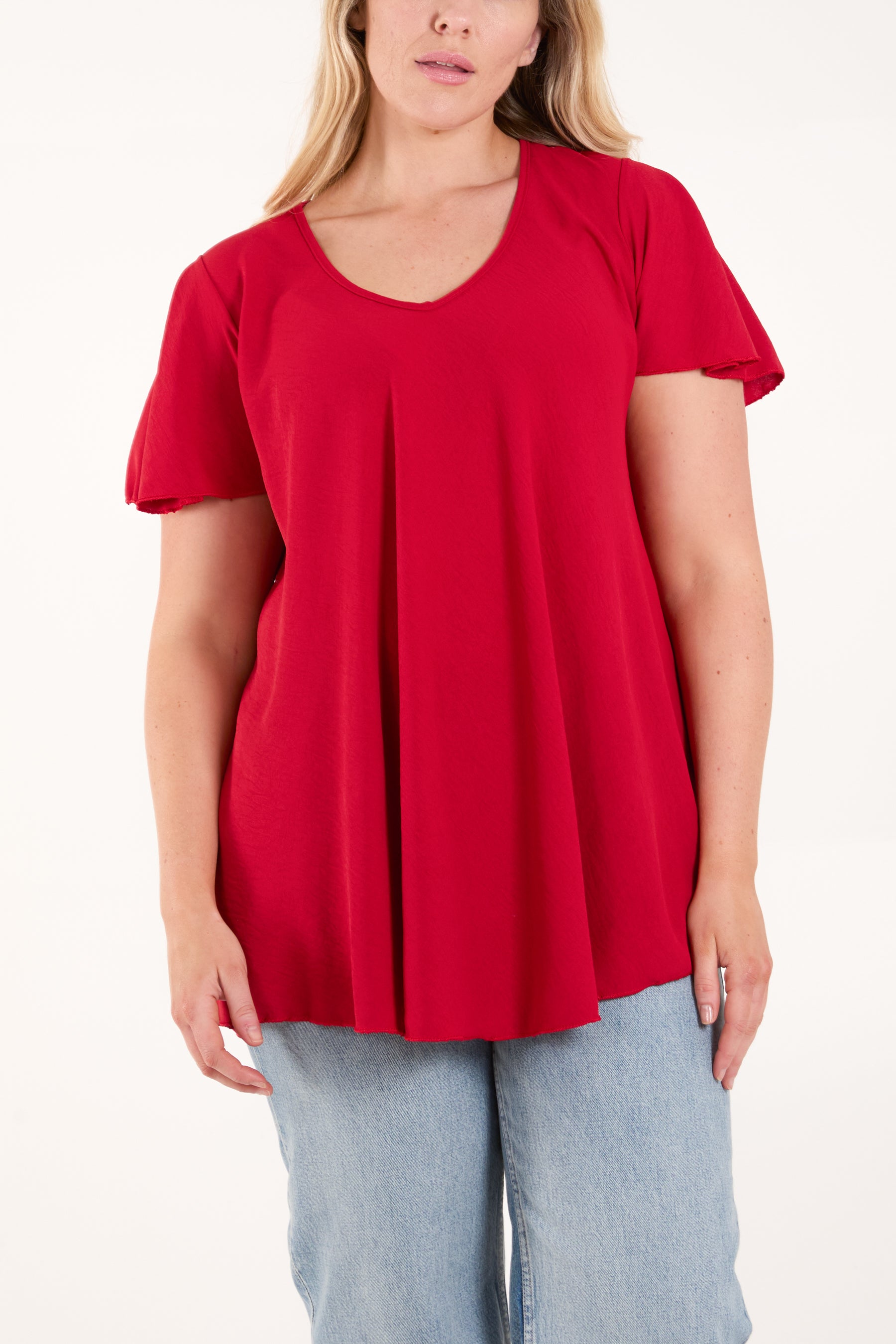 Angel Sleeve V-Neck Blouse