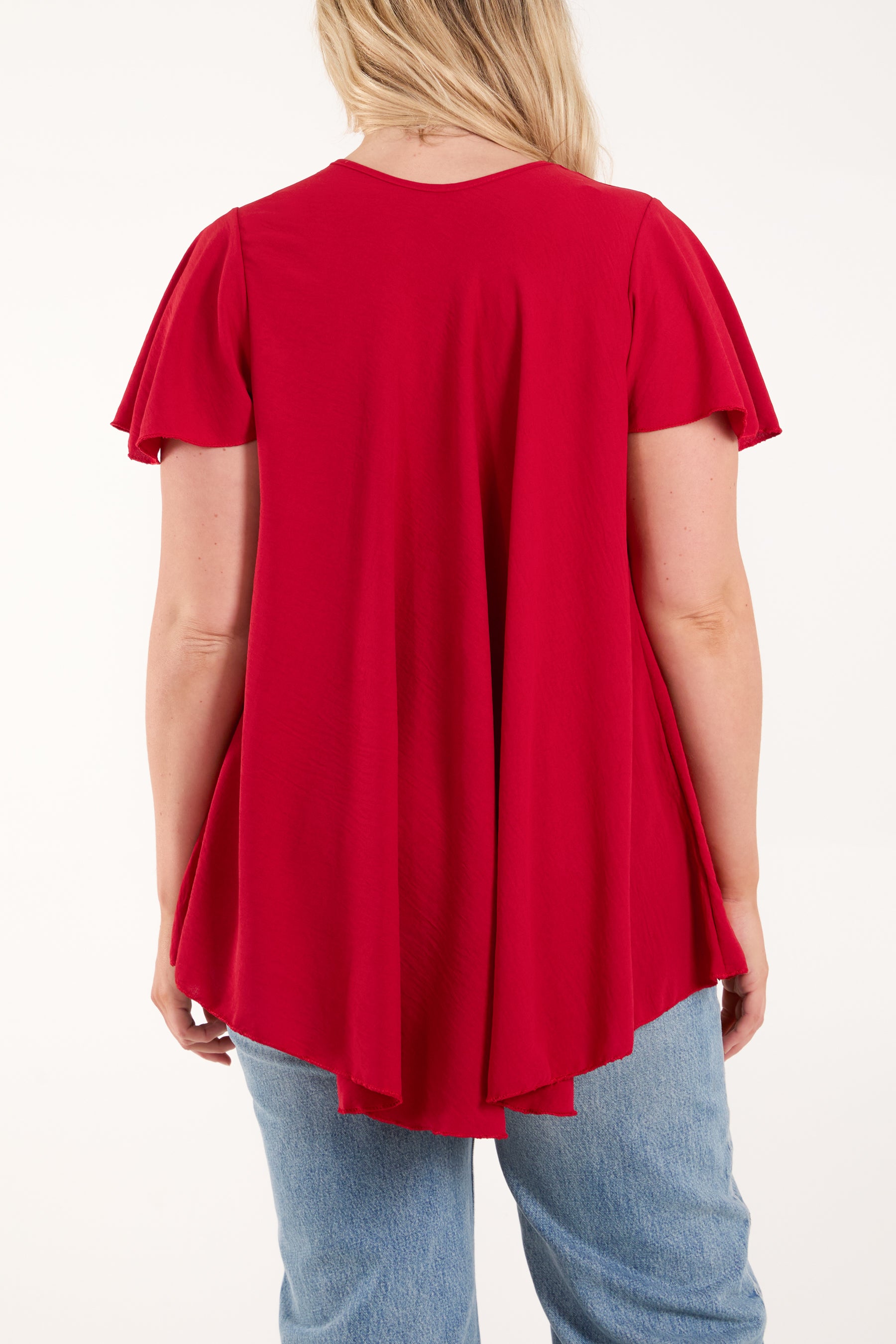 Angel Sleeve V-Neck Blouse