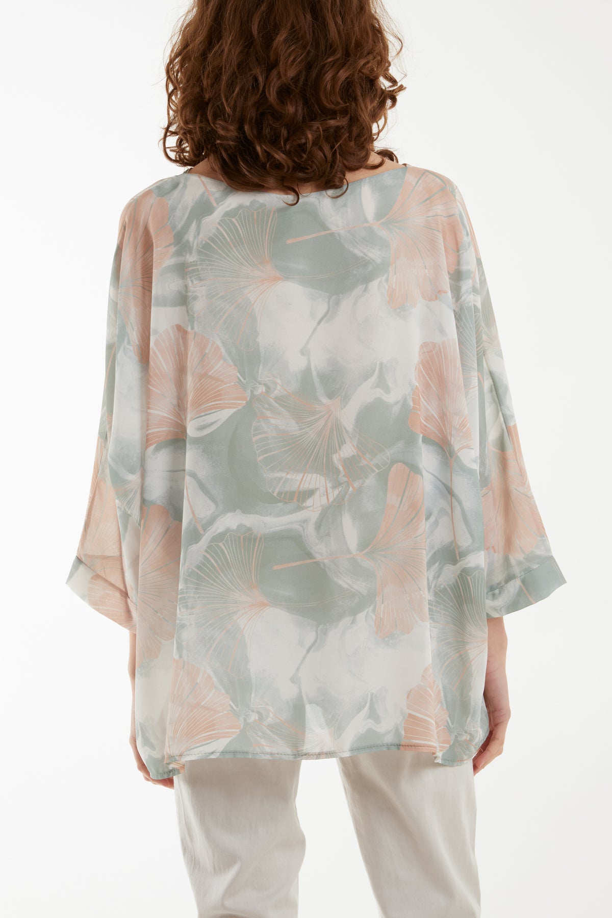Feather Shell Print Tunic Top
