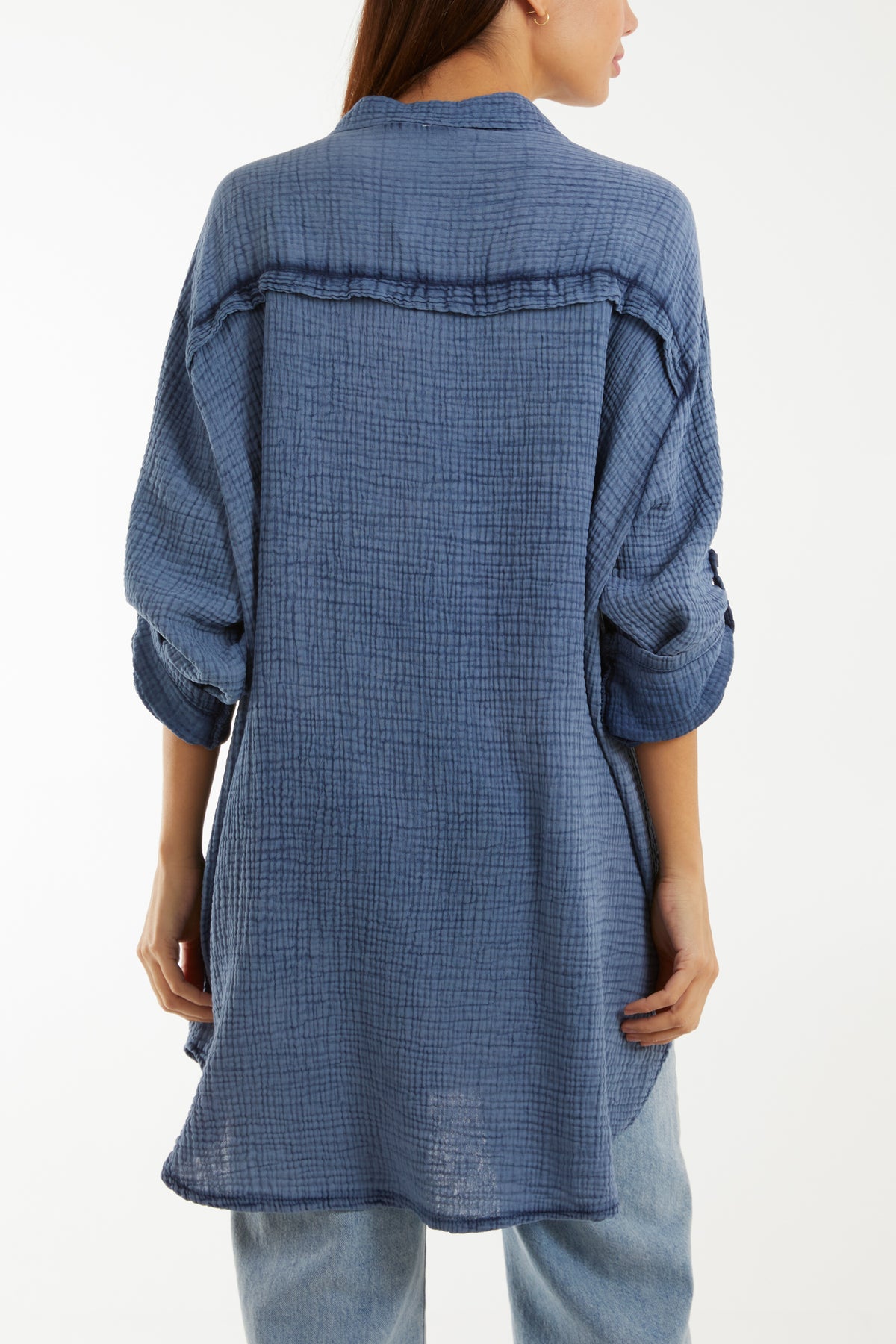 Acid Wash Cheese Cloth Relax Fit Shirt