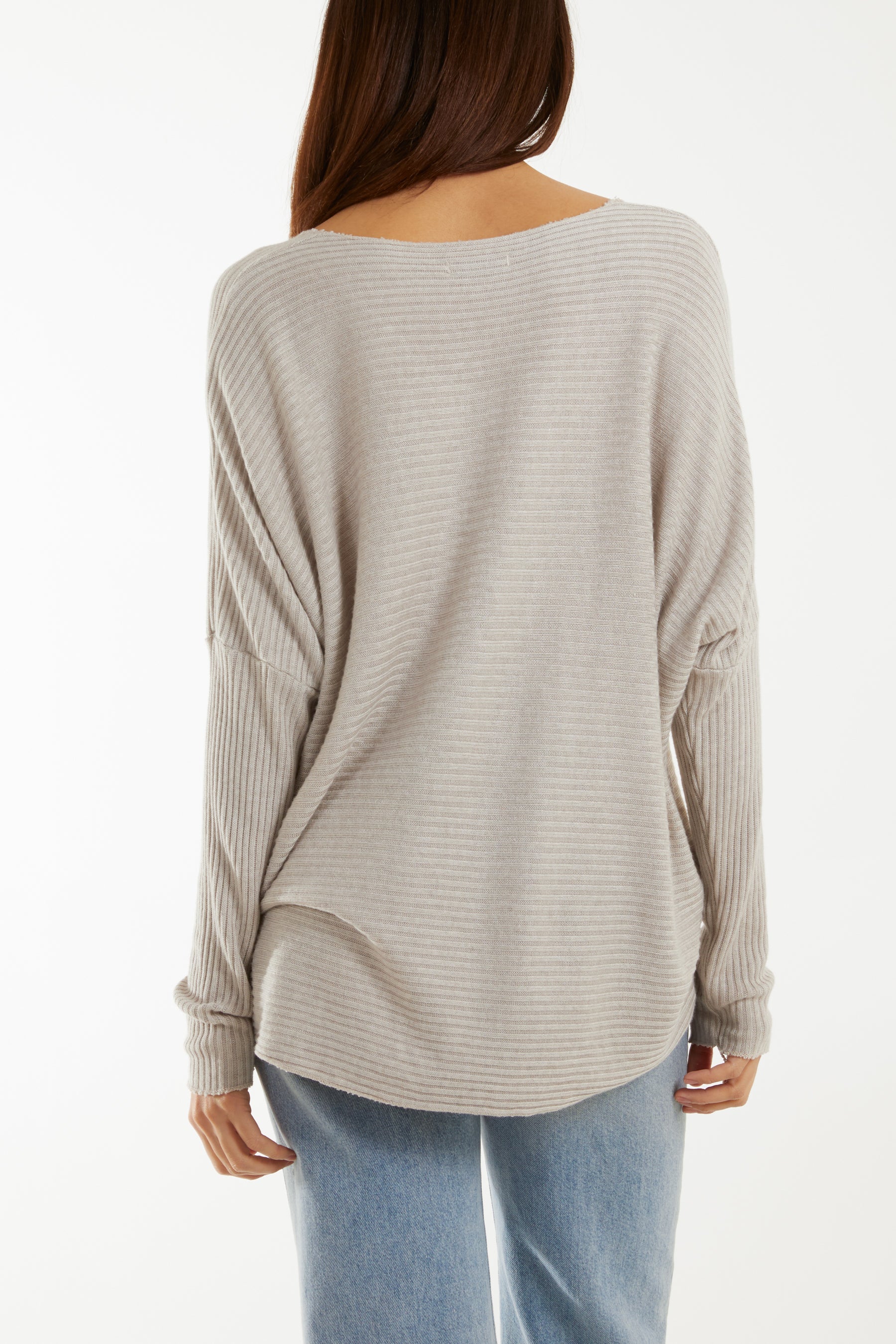 Wool Blend Floral Ribbed Knit Jumper