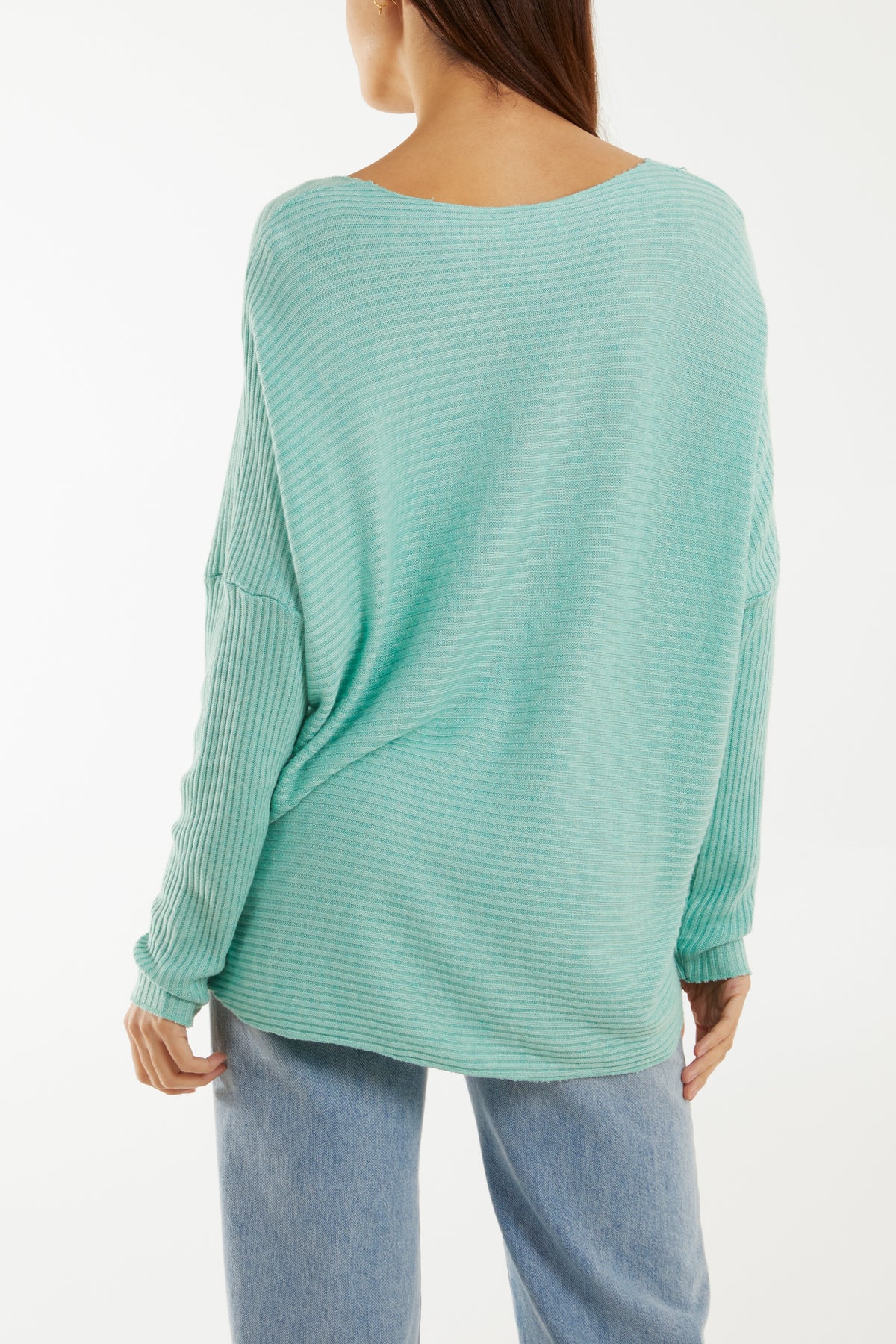 Wool Blend Floral Ribbed Knit Jumper