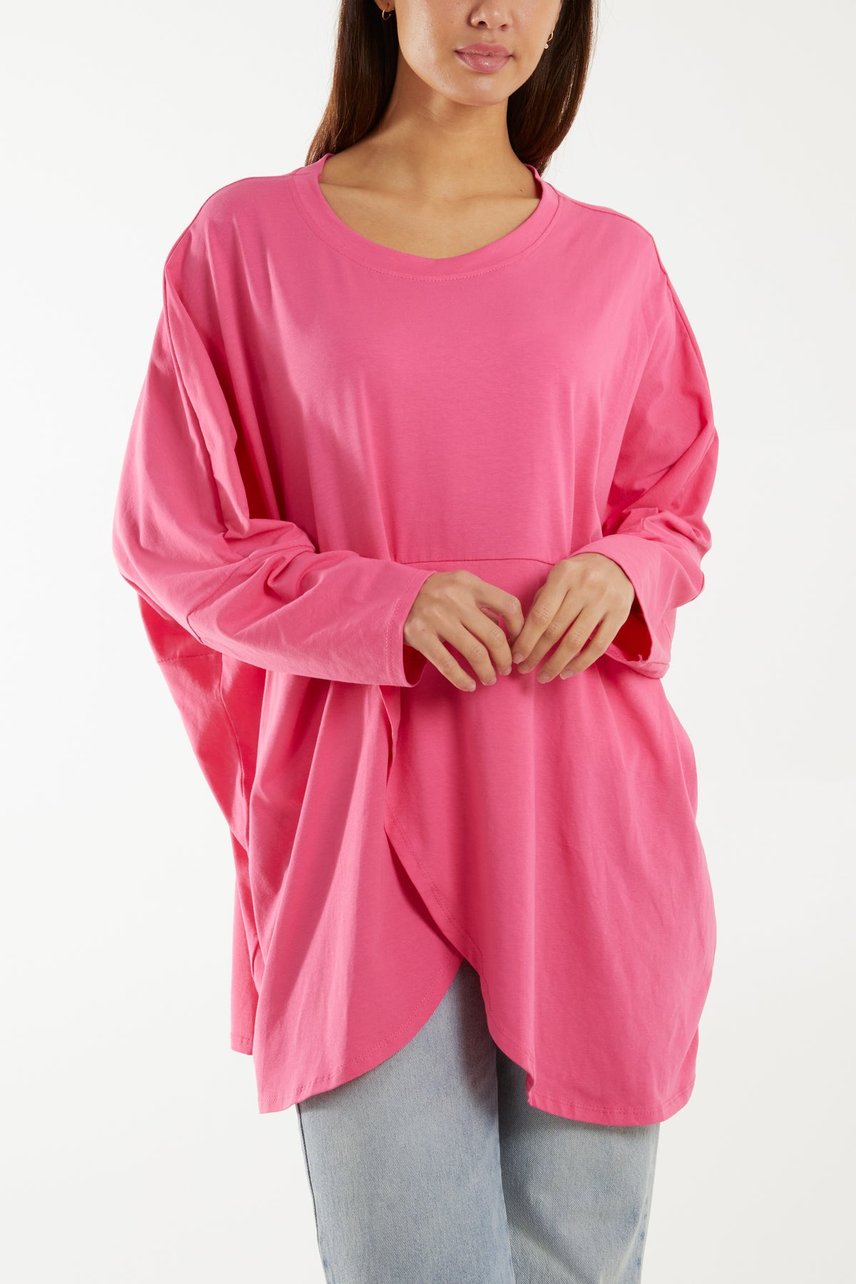 Wrap Front Pockets Long Sleeve Top