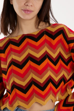 Crochet Cropped Zig Zag Jumper