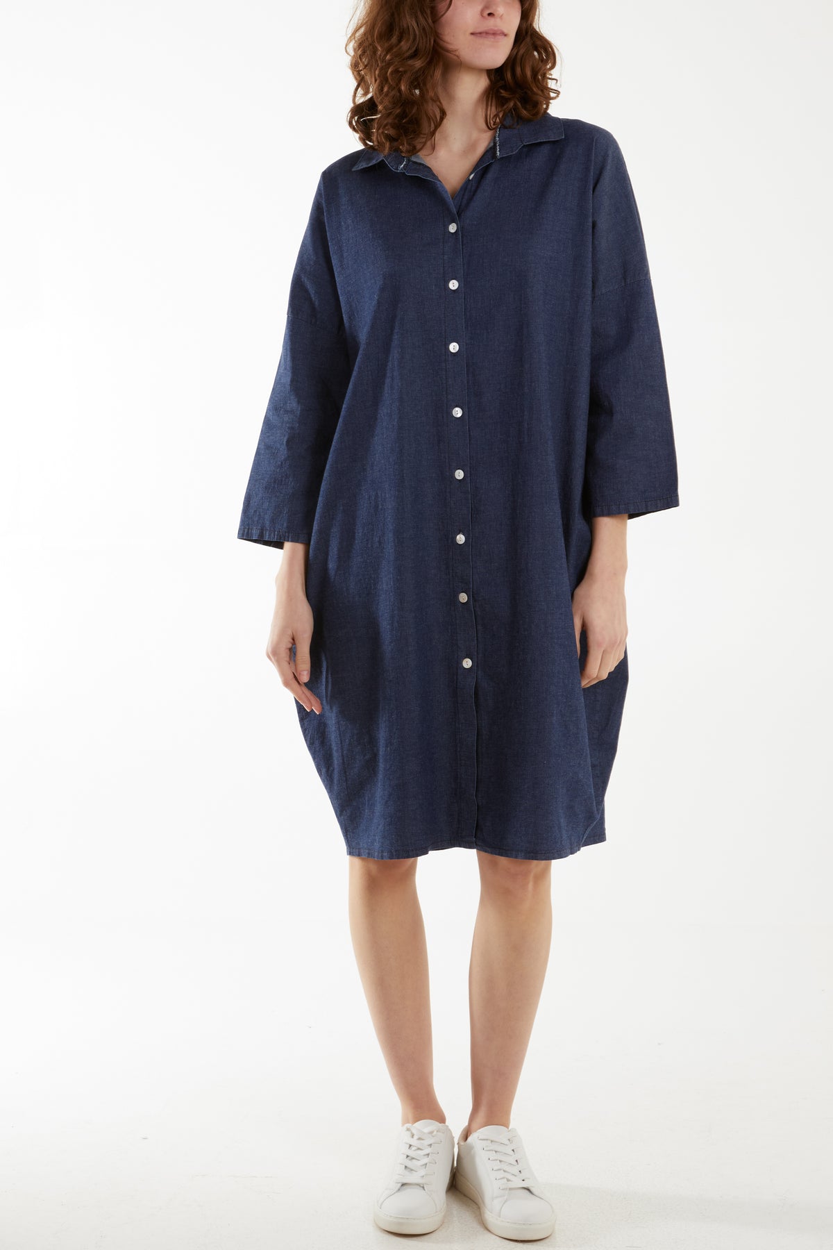 Linen Midi Shirt Dress Made in Italy in Assorted Colours One Size