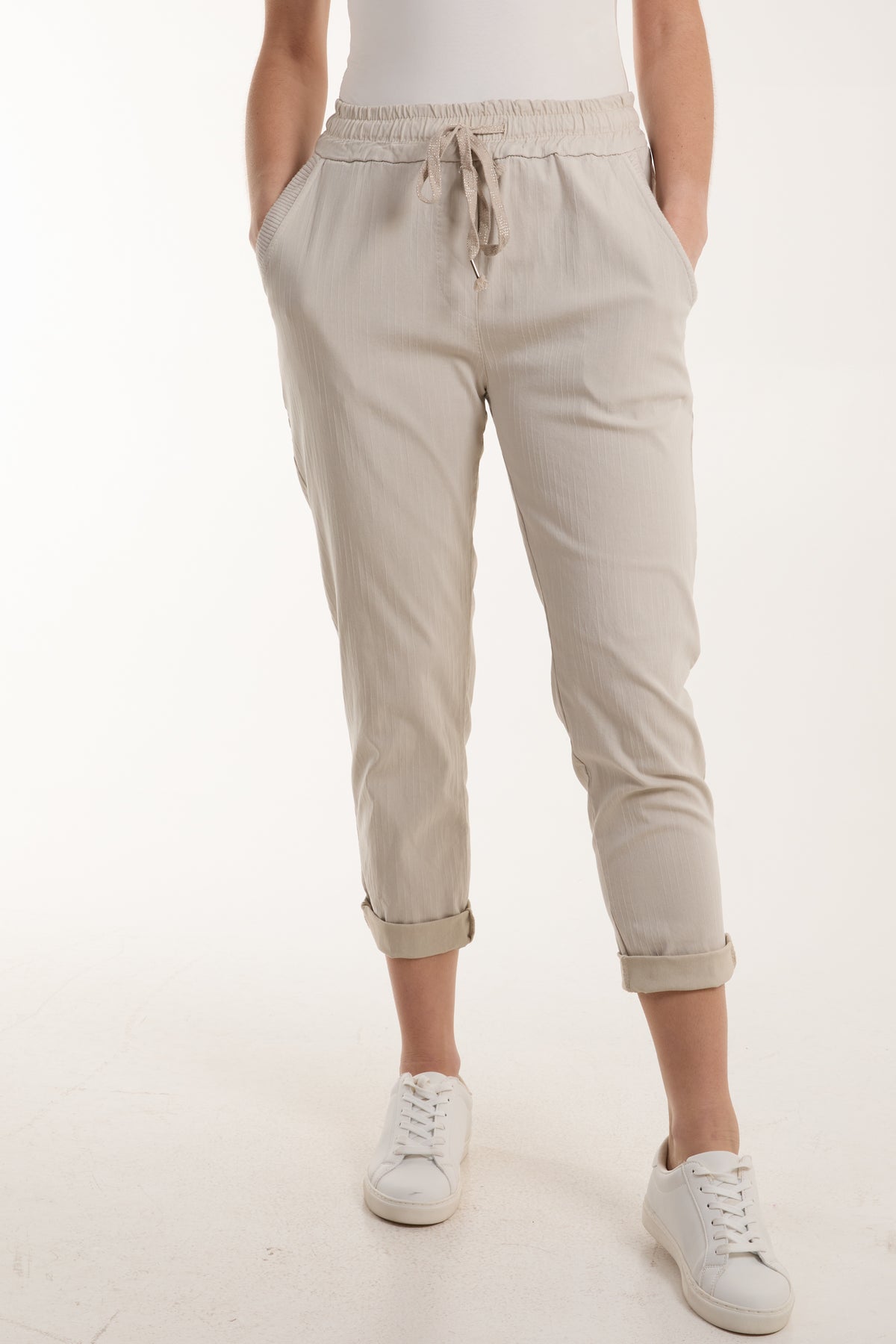 Texture Stripe Pocket Panel Trousers