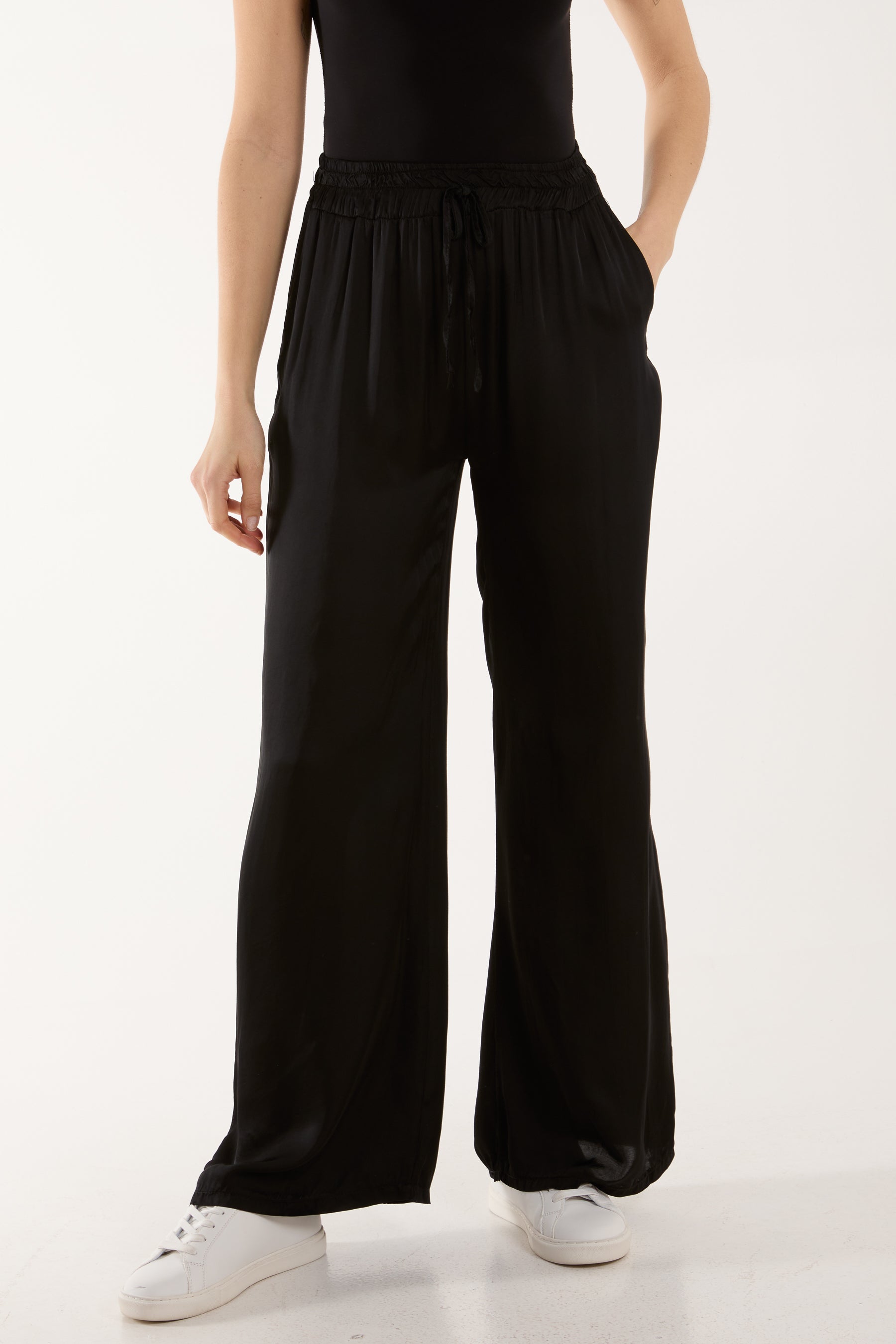 Satin Wide Leg Trousers