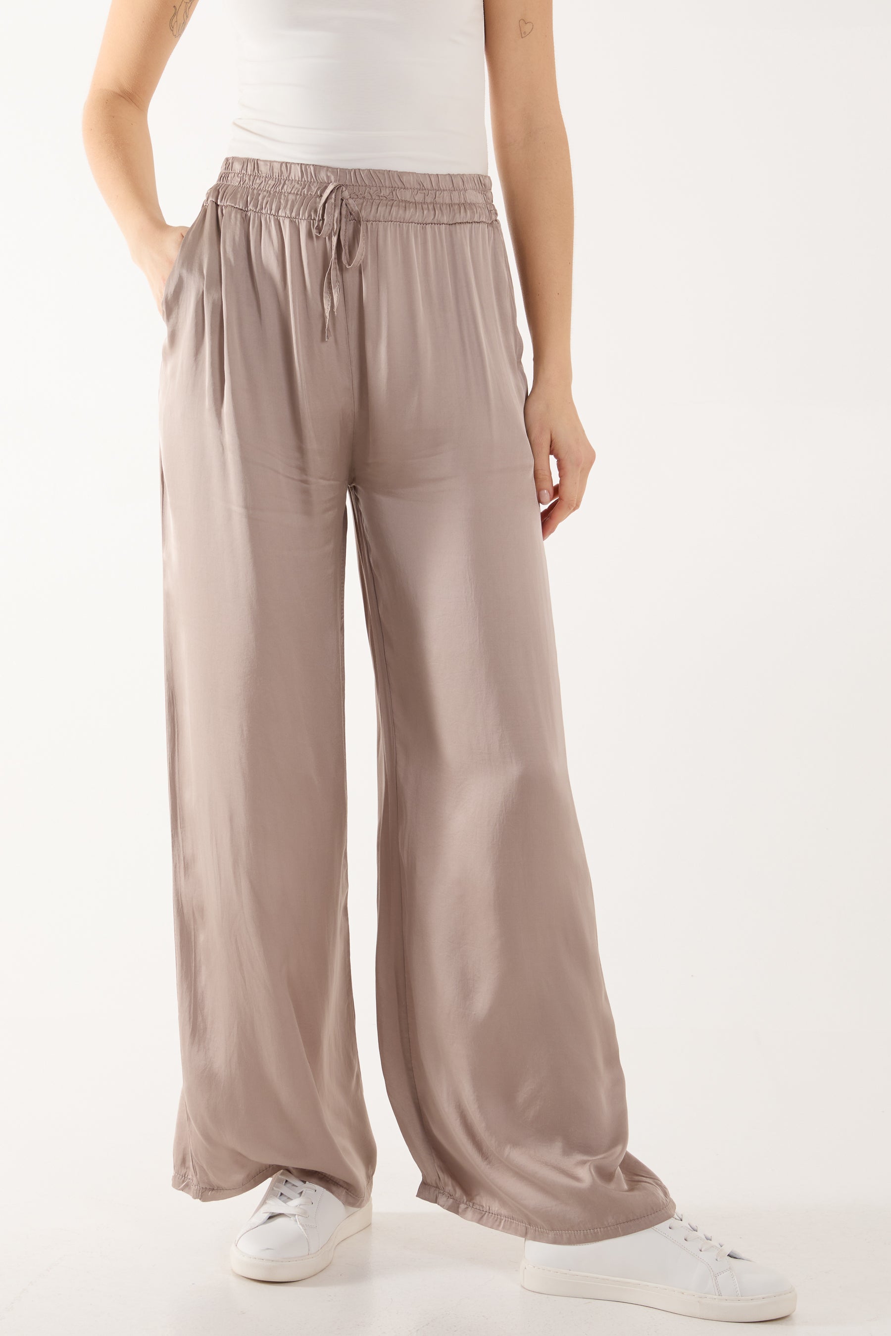 Satin Wide Leg Trousers