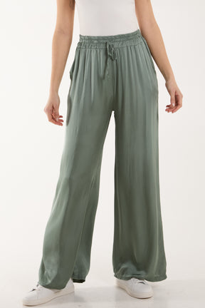 Satin Wide Leg Trousers