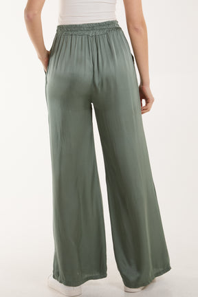 Satin Wide Leg Trousers