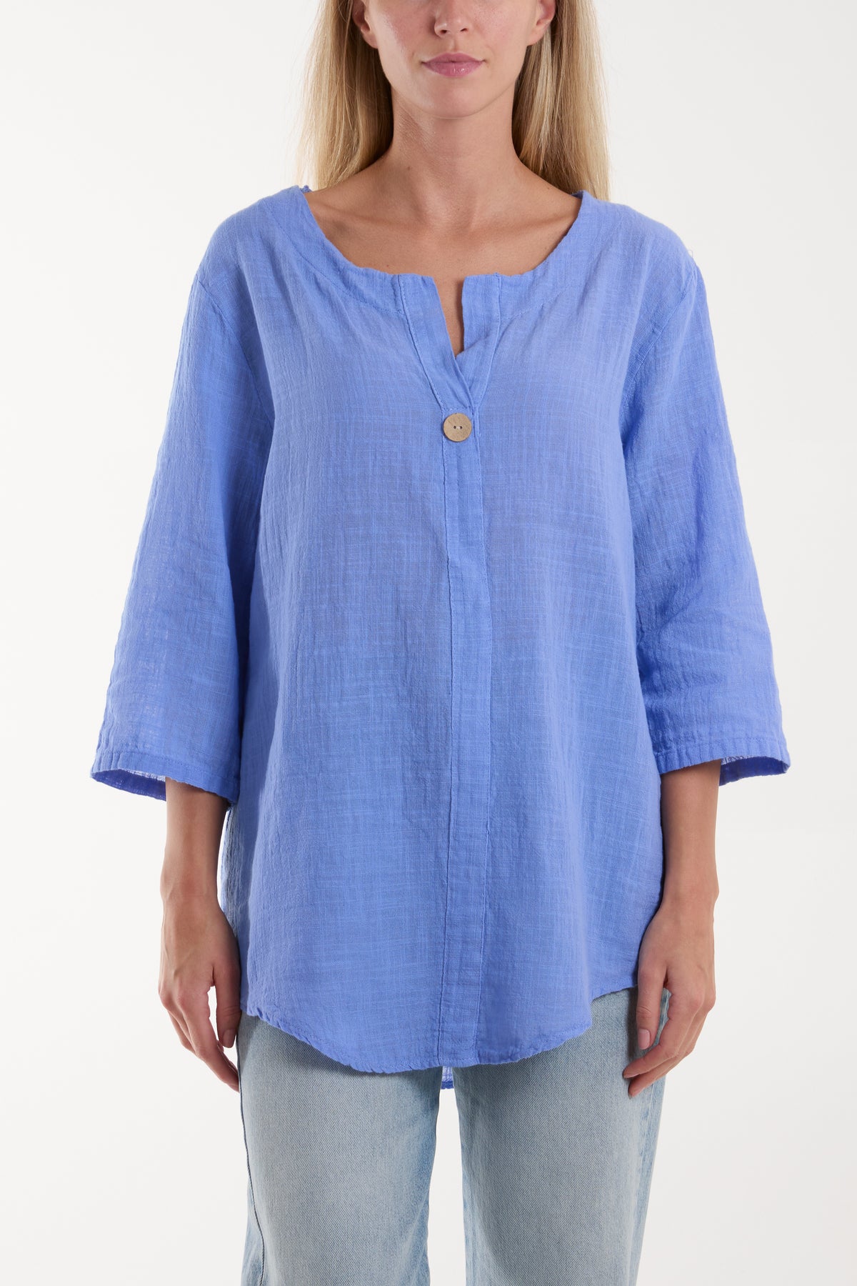 Front Button Cotton Washed Top