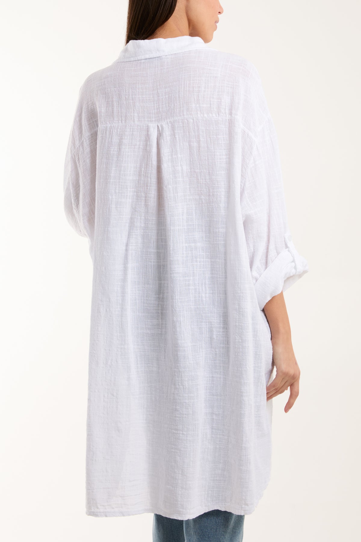 Linen Blend Oversized Acid Wash Shirt