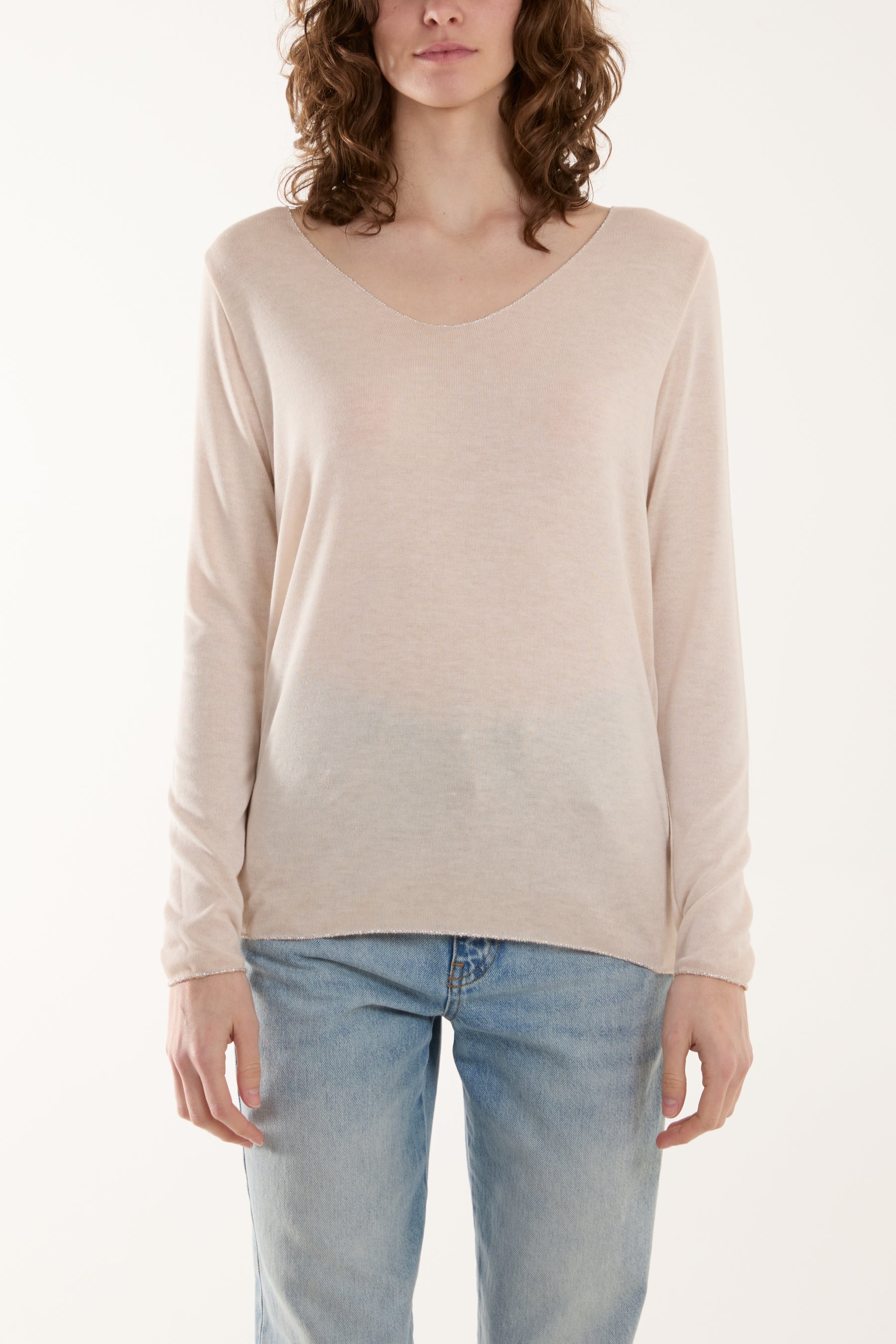 Acid Wash Shimmer Edge Fine Jumper