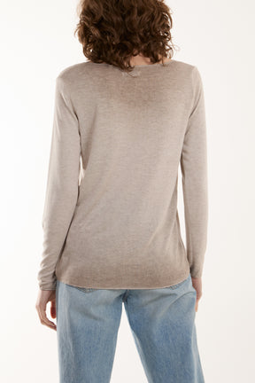 Acid Wash Shimmer Edge Fine Jumper