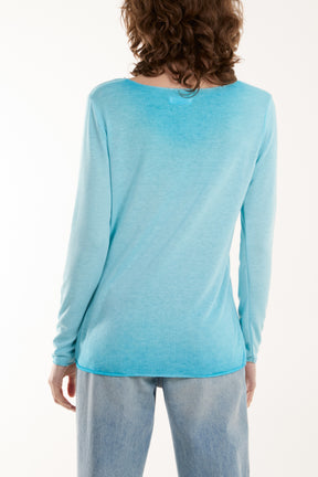 Acid Wash Shimmer Edge Fine Jumper