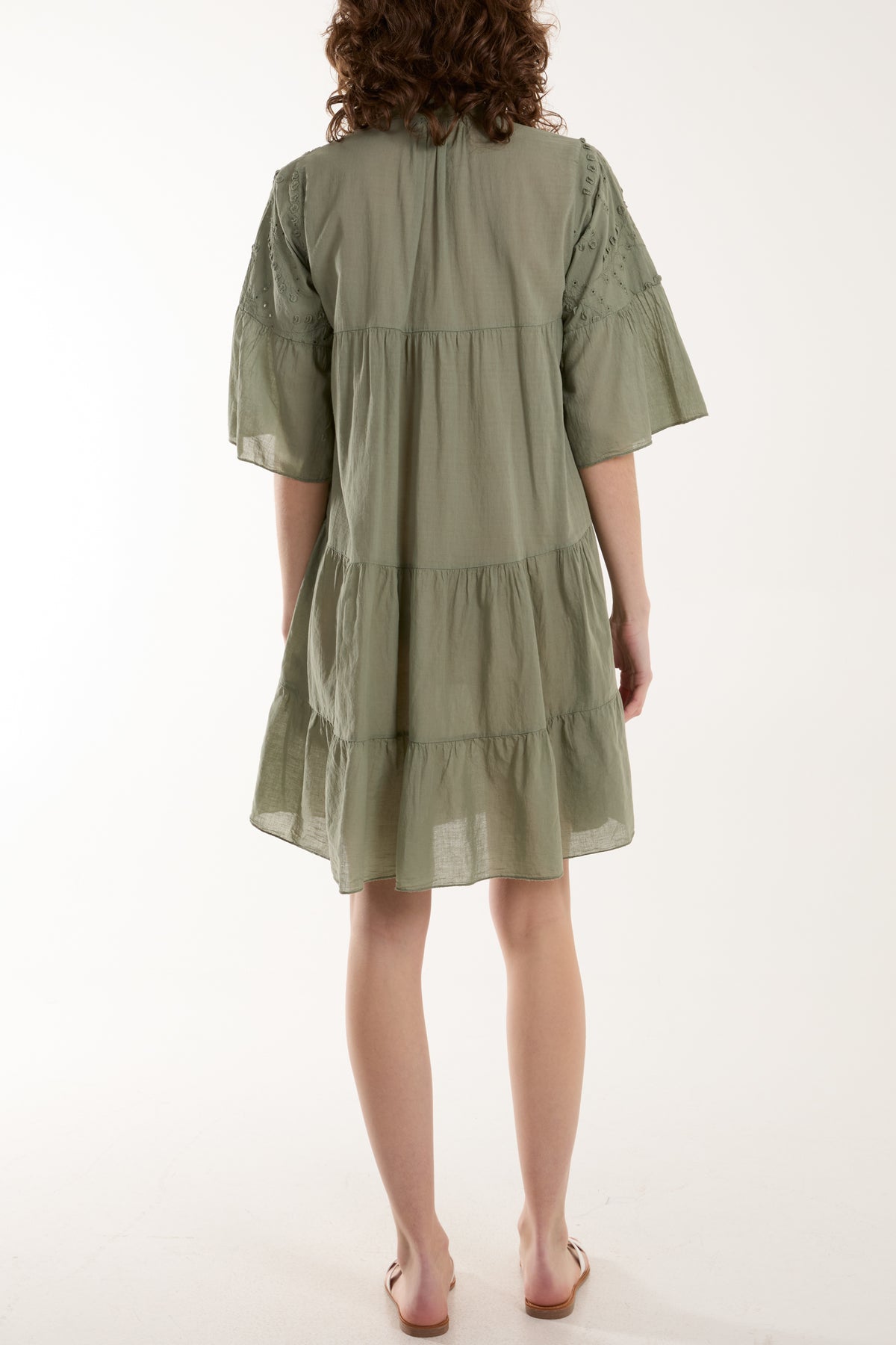 Broderie Anglaise 3D Leaves Smock Dress