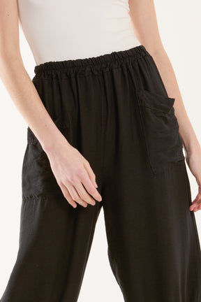 Linen Blend Two Pocket Harem Trousers