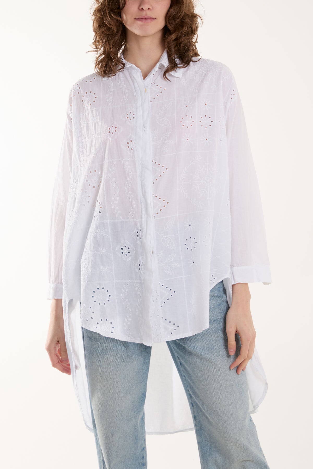 Tile Pattern Broderie Anglaise Shirt