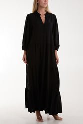 Tiered Maxi Shirt Dress