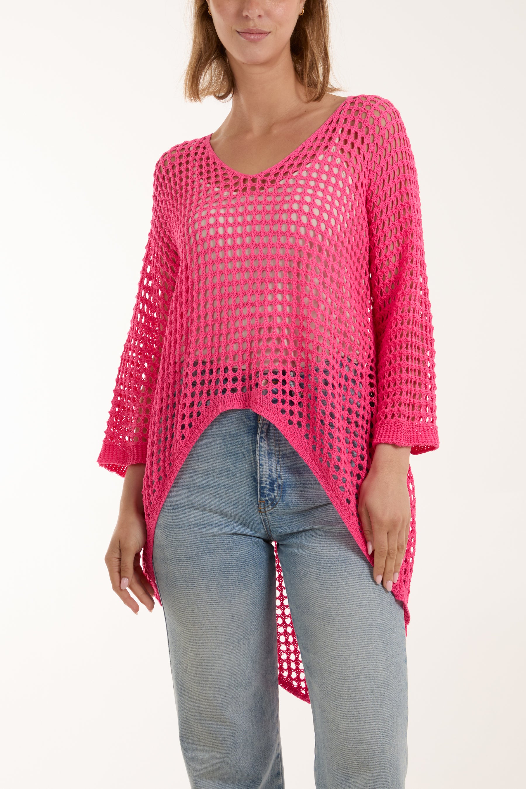 crochet dip hem top