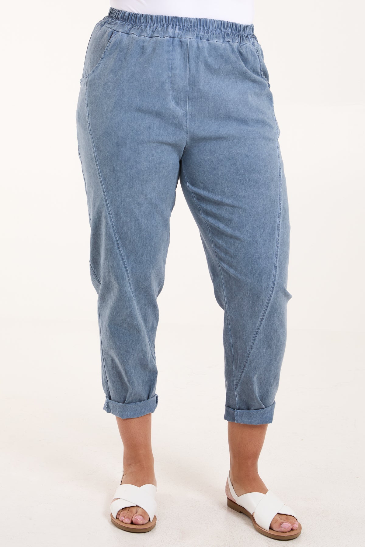 Stone Washed Relaxed Fit Magic Trousers