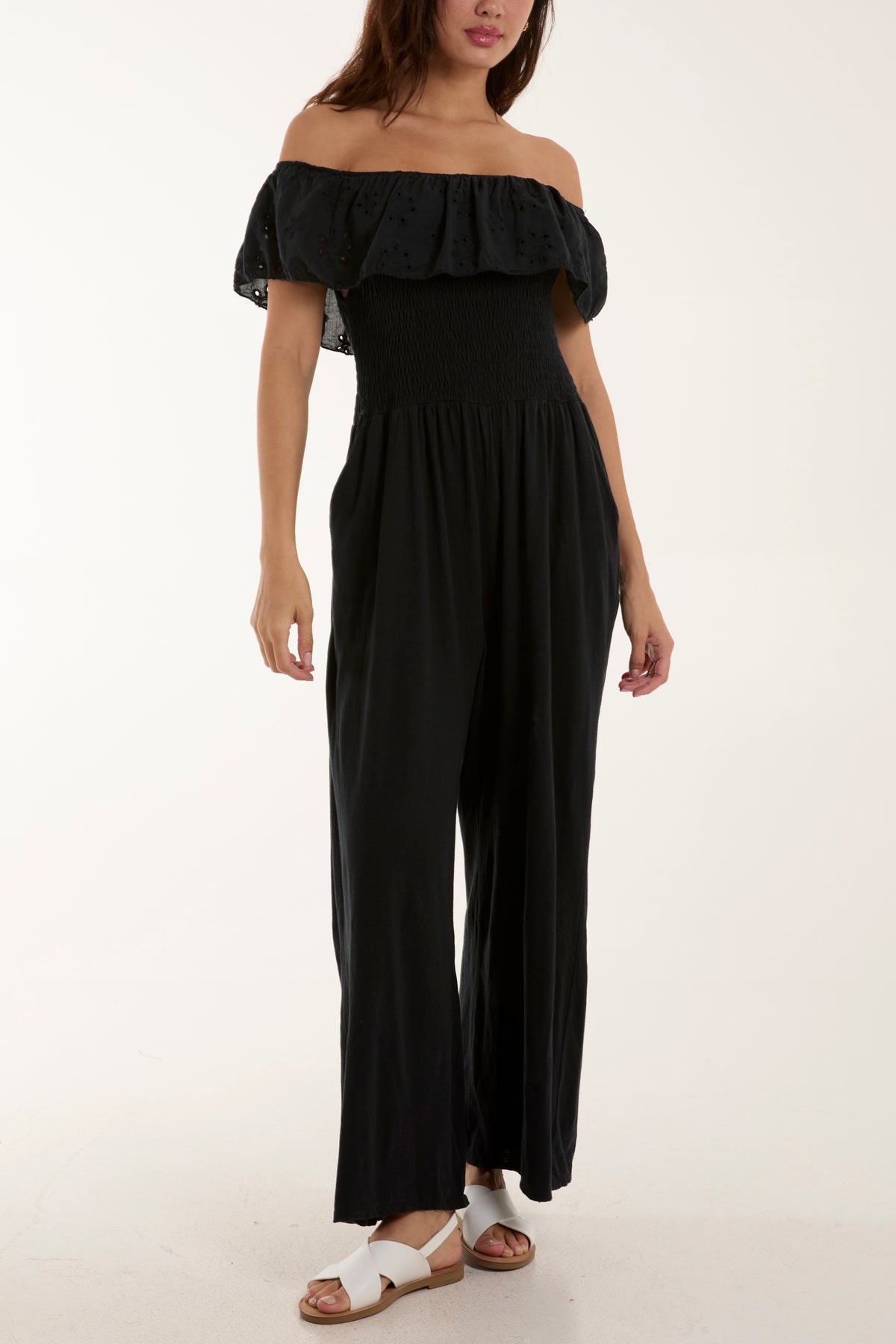 Broderie Anglaise Bardot Jumpsuit