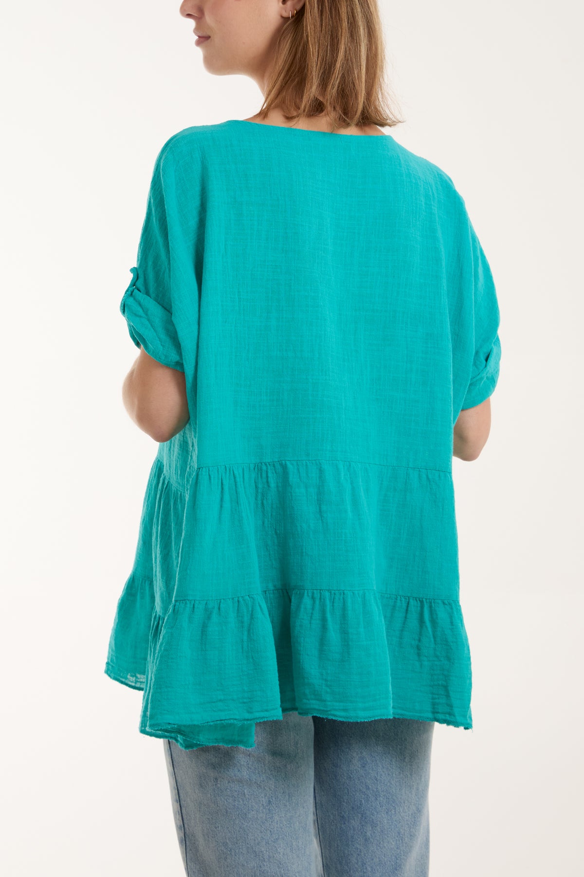 Tiered Smock Cotton Blouse