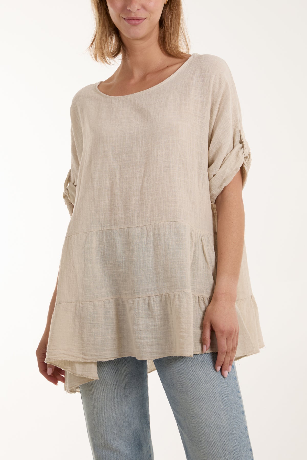 Tiered Smock Cotton Blouse