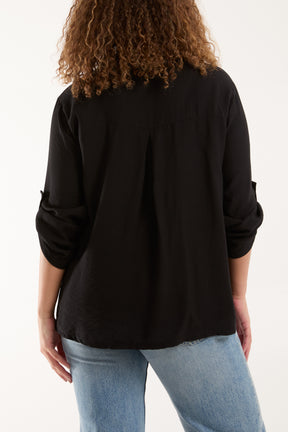 Elasticated Embroidered Shirred Shirt
