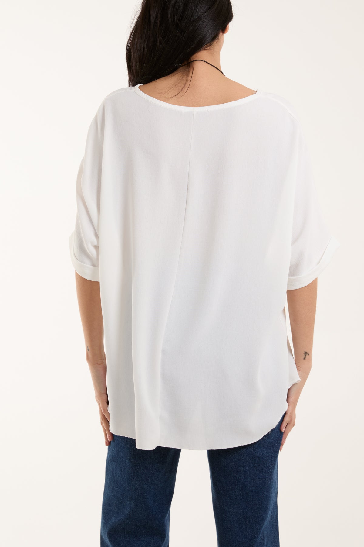 Short Sleeve Necklace Blouse